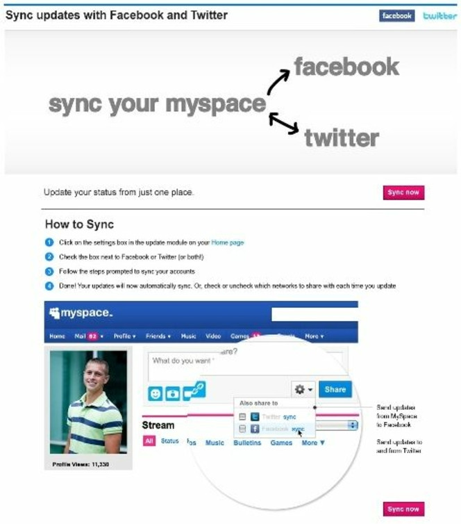 MySpace-Facebook-Synchronisation