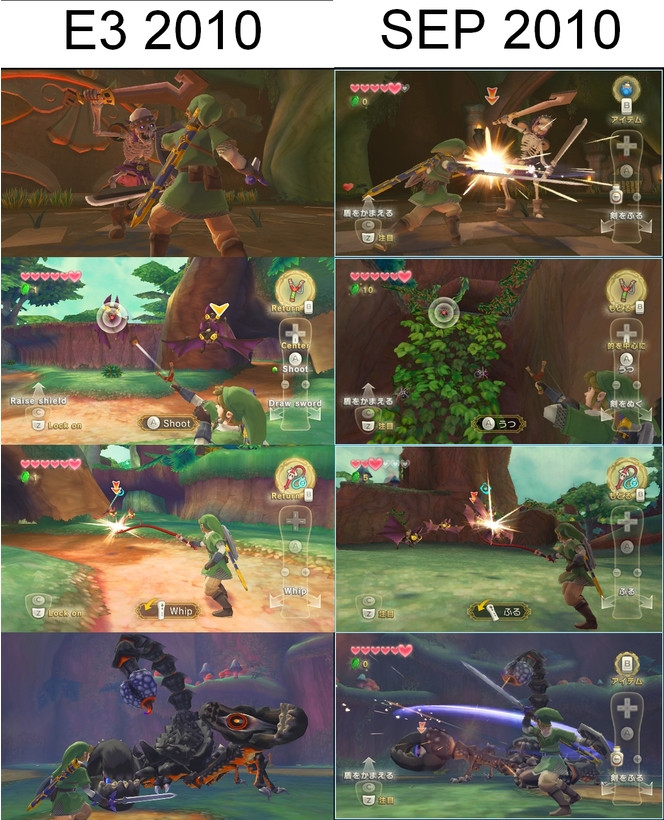 Zelda Skyward Sword - E3 vs Septembre 2010