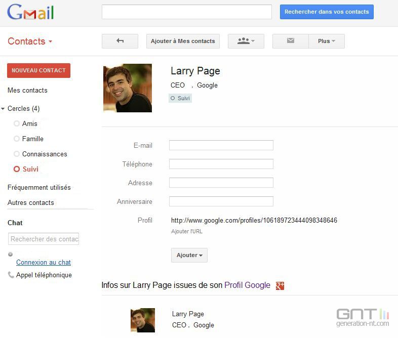 Contacts gmail les cercles google d barquent m j