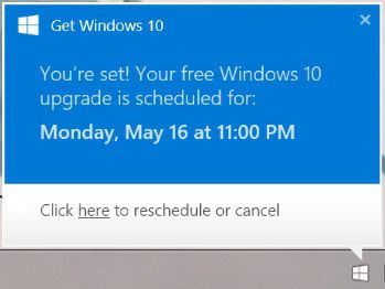 Windows 10 installation confirmation