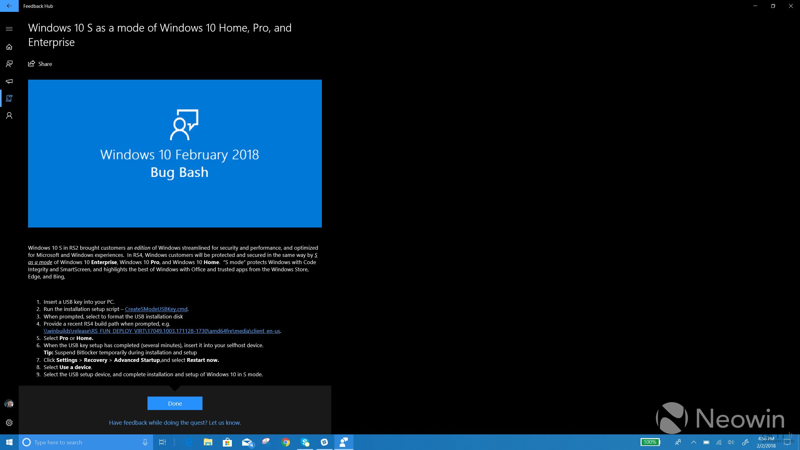  Windows  10 vers un mode  S pour les ditions de  l OS