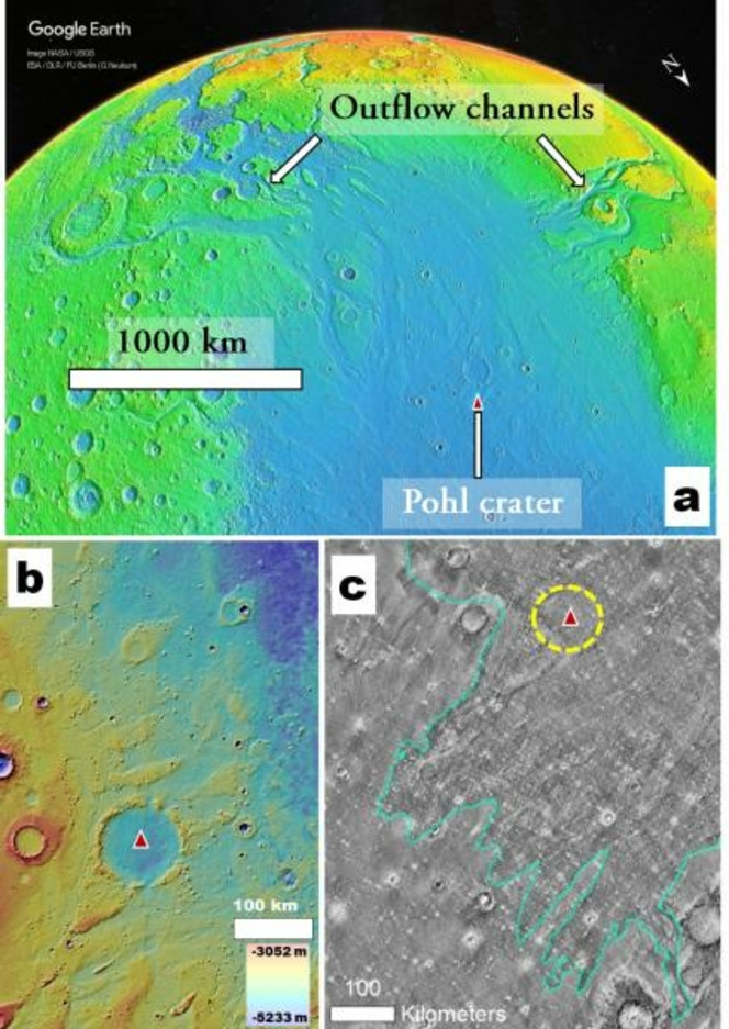 mars cratere pohl tsunami