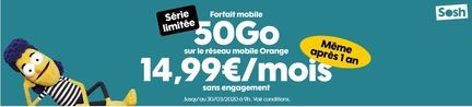 Sosh forfait mobile 50 Go série limitée