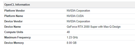 Nvidia GeForce RTX 2080 Super Mobile