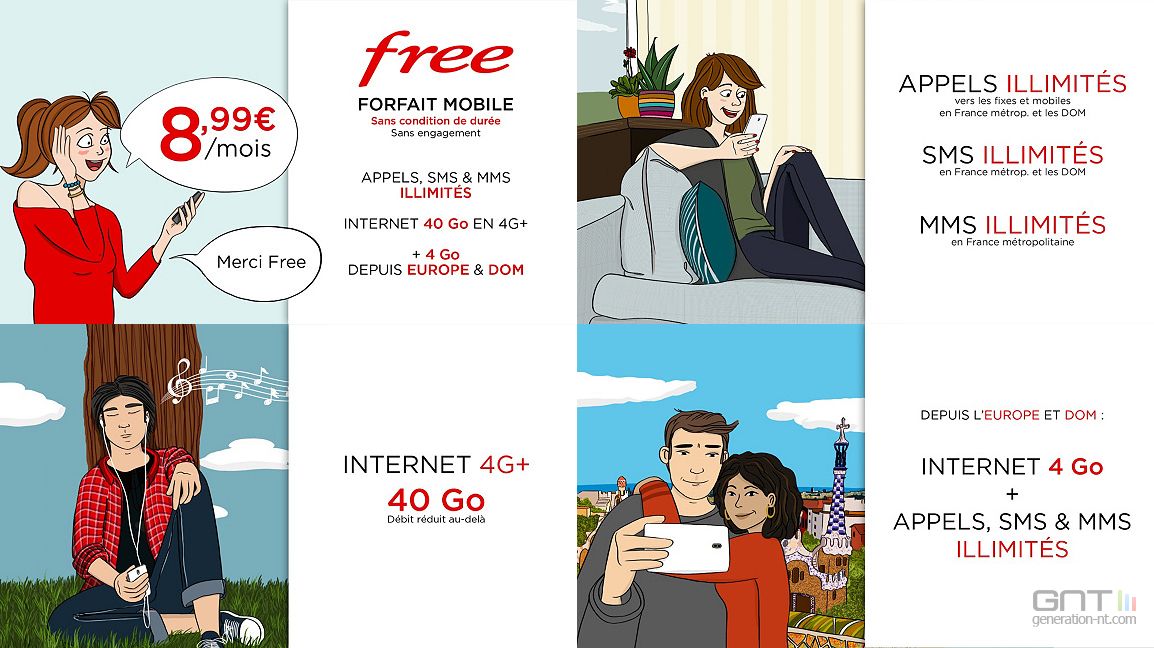 Free Mobile un forfait 40 Go à 8,99€ par mois à vie en vente privée