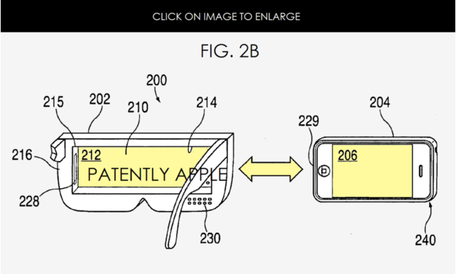 Apple brevet lunettes video