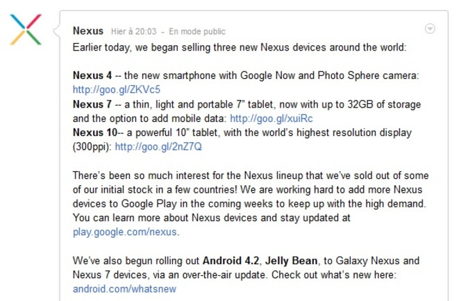 Google Nexus commentaire