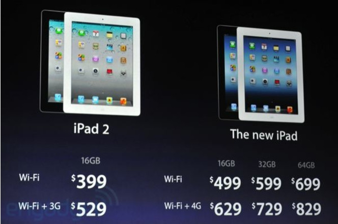 Apple iPad new tarifs