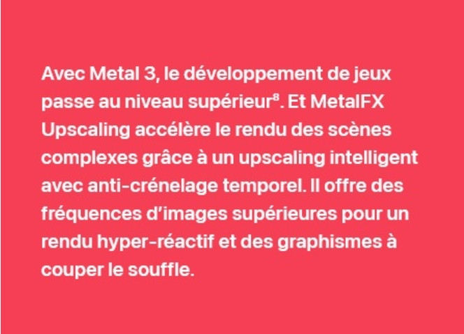 Apple Metal 3 MetalFX Upscaling
