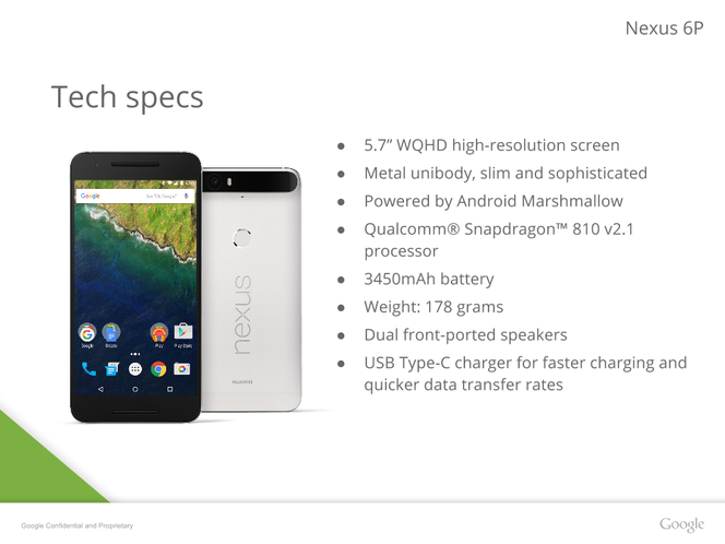 Nexus 6P specs