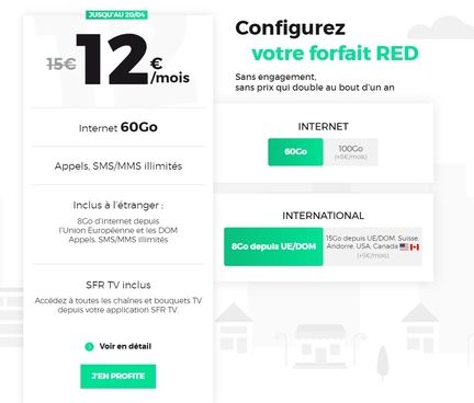 Red by sfr forfait mobile 60 Go