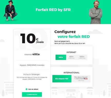 RED SFR forfait mobile modulable