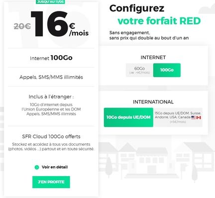 red by sfr forfait mobile 100 Go