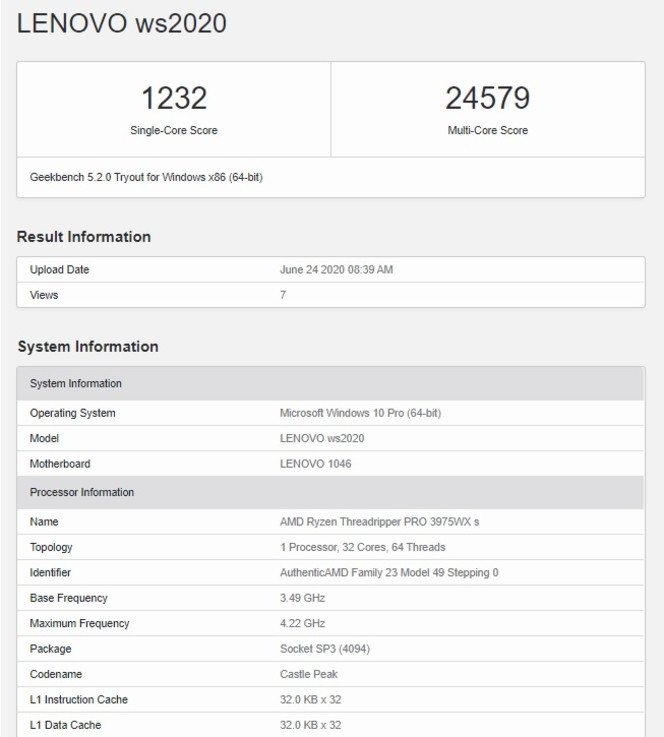 AMD Ryzen Threadripper Pro 3795WX benchmark