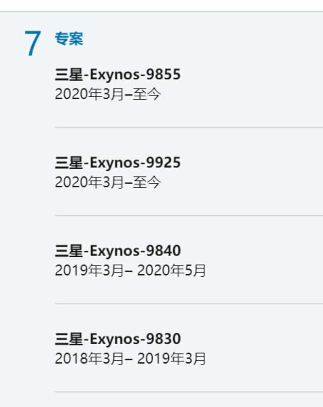 Samsung Exynos roadmap