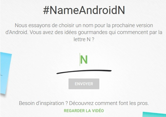Android N dÃ©nomination