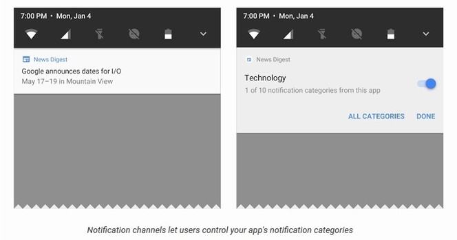 Android O notifications