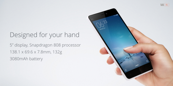 Xiaomi Mi4c dimensions