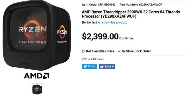 AMD Threadripper 2990X revendeur