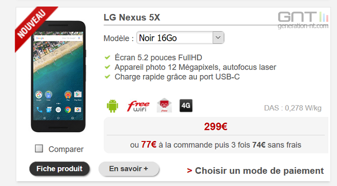LG Nexus 5X Free Mobile