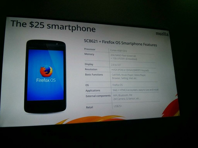 Firefox OS smartphone 25 dollars