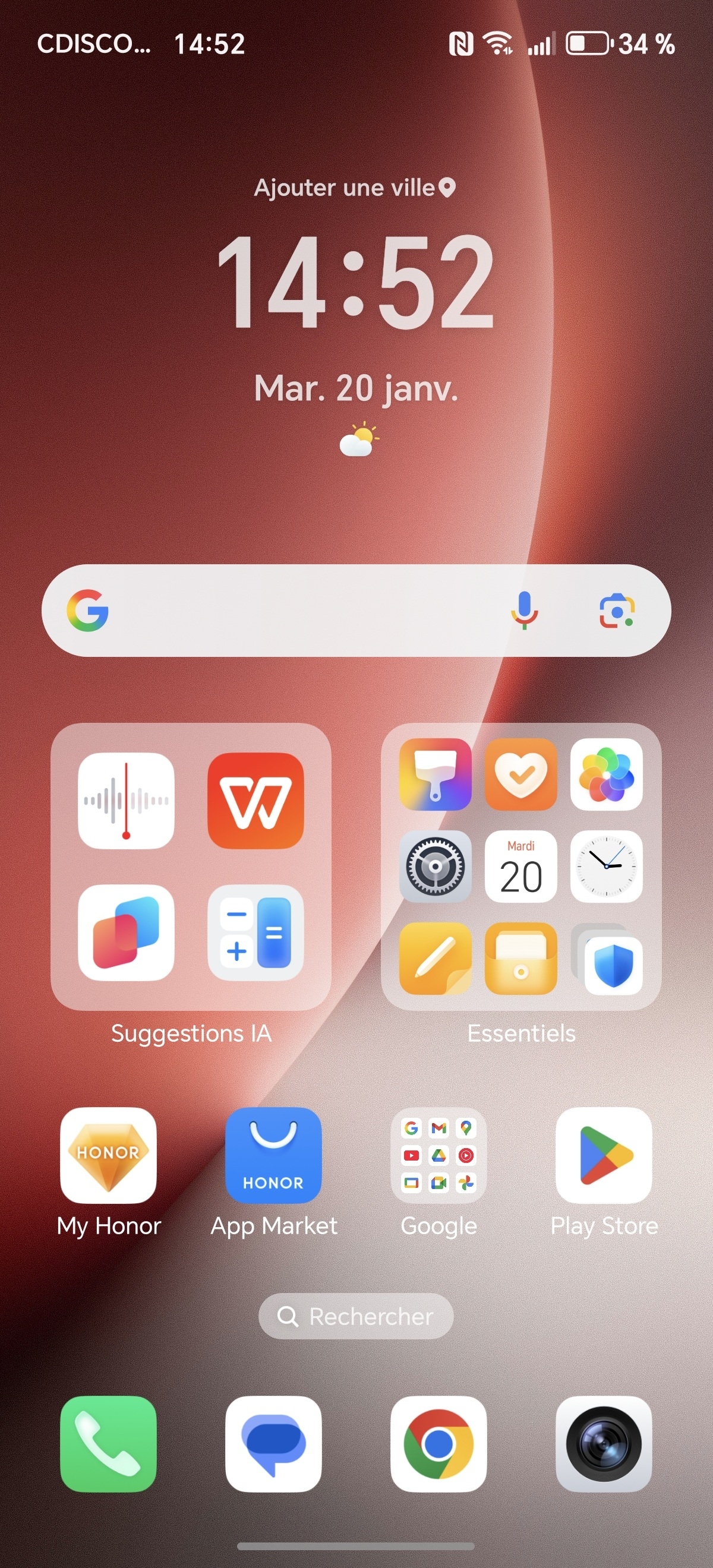Honor Magic8 Lite ecran accueil