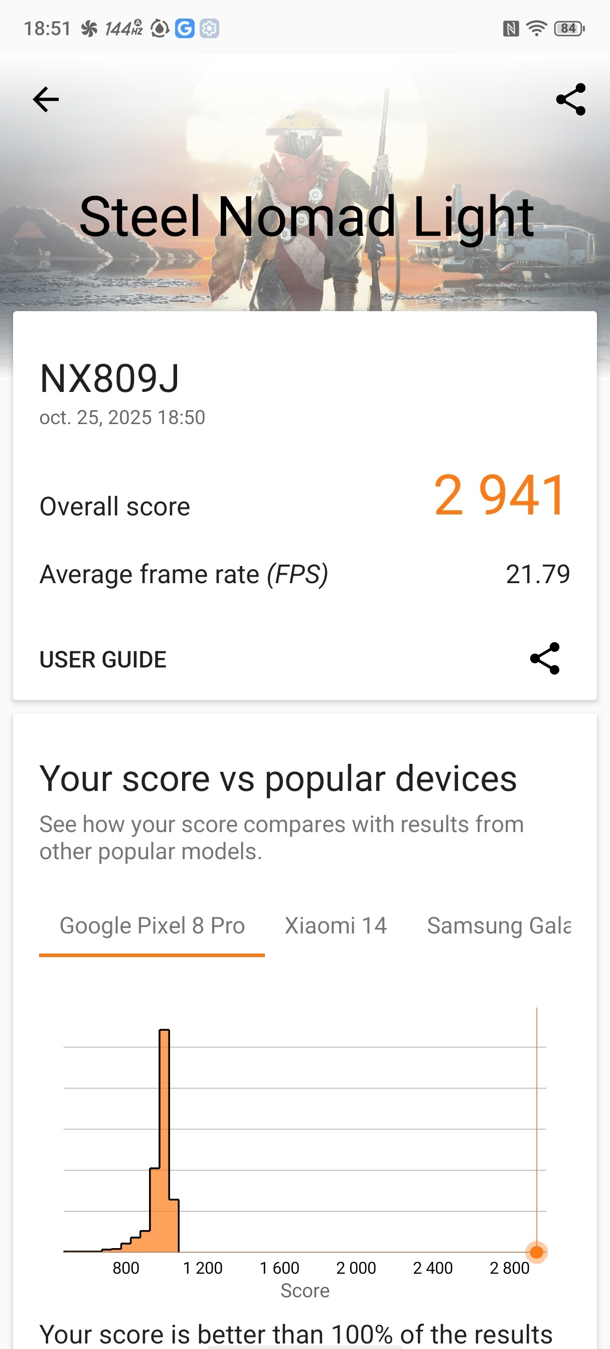 Redmagic 11 Pro 3DMark Steel Nomad Light