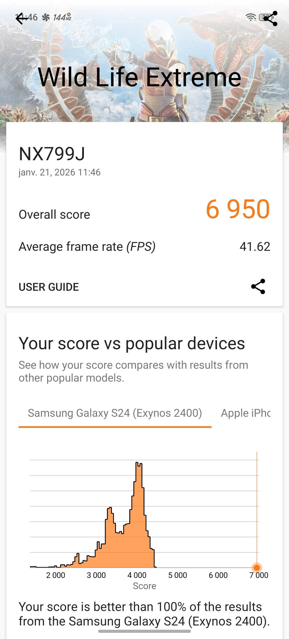 Redmagic 11 Air 3DMark Wild Life Extreme