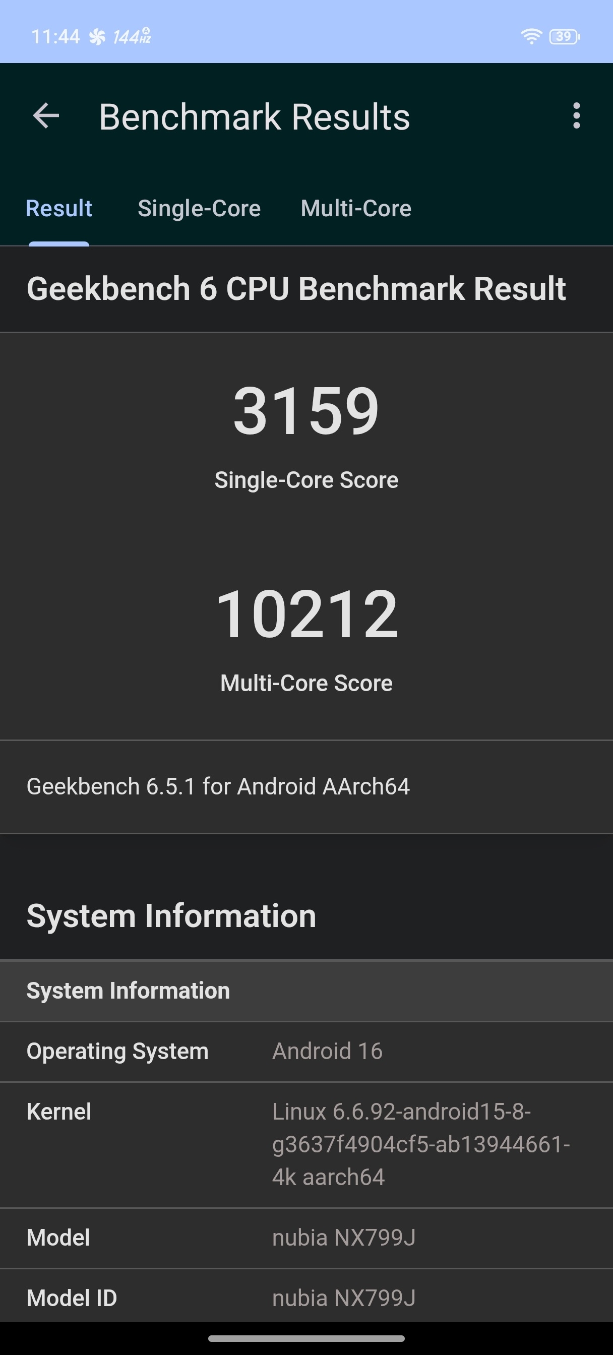 Redmagic 11 Air Geekbench 6