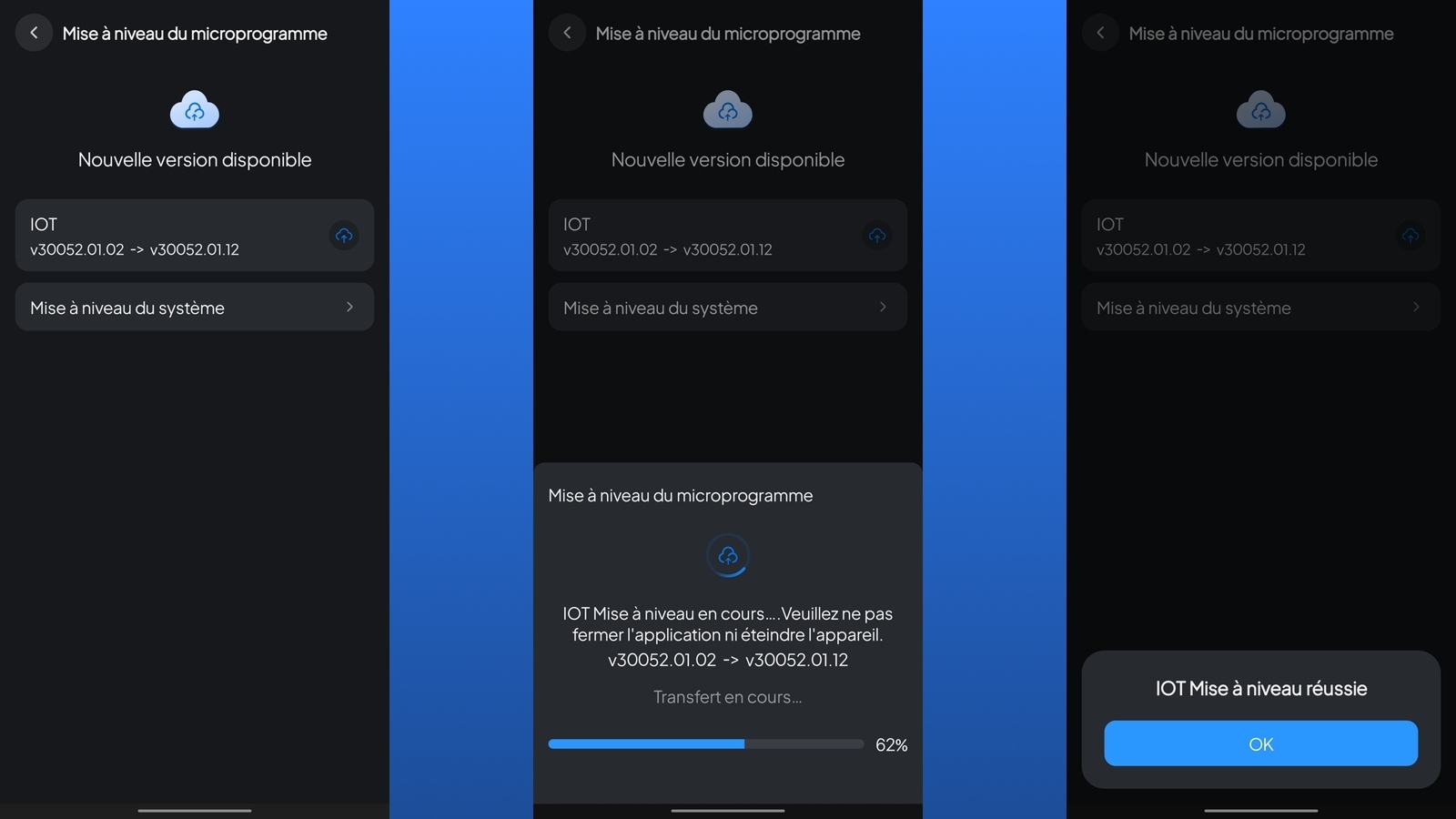 Appli Android - Balco Transfer Hub - mise a jour firmware