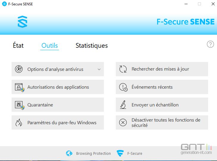 F secure Sense Win outils