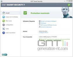Eset Smart Security 7 accueil