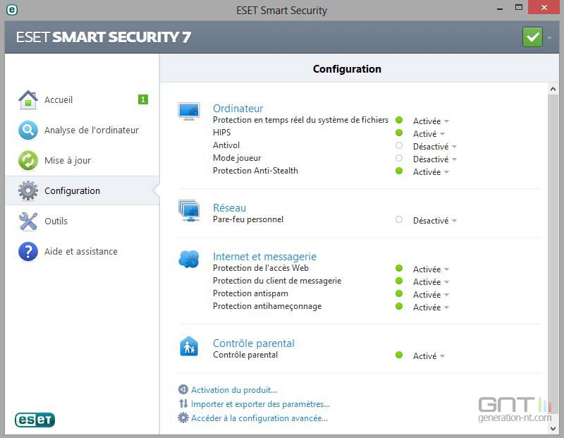 Eset Smart Security 7 configuration