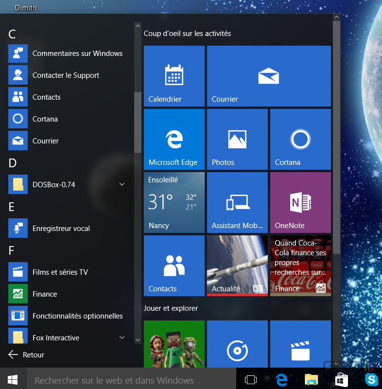 Menu DÃ©marrer Windows 10 (1)