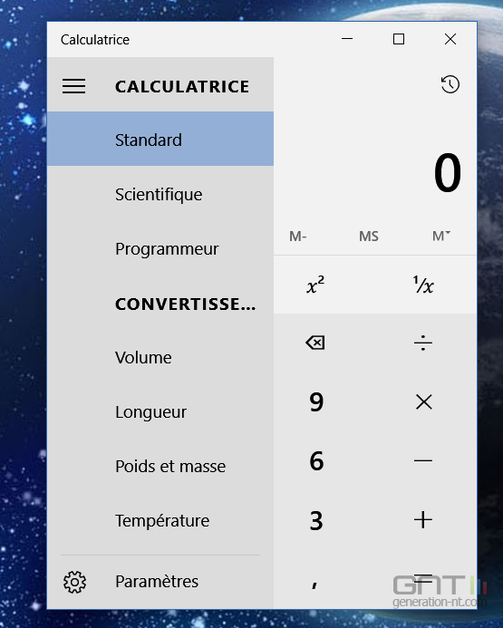 Calculatrice convertisseur Windows 10 (2)
