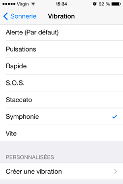Vibrations personnalisées iOS 7 (4)