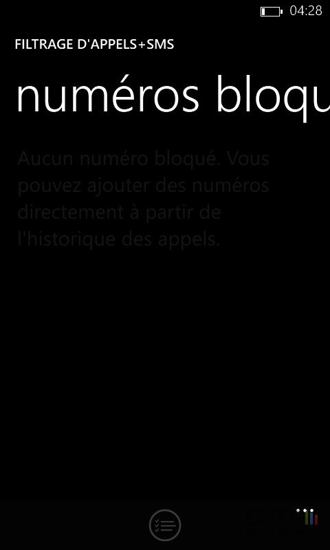 Filtrage numÃ©ros Windows Phone (4)