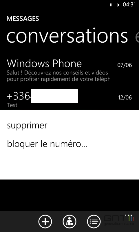Filtrage numÃ©ros Windows Phone (7)