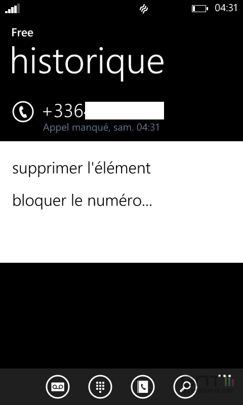 Filtrage numÃ©ros Windows Phone (8)