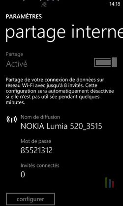 Partage 3G Windows Phone 3