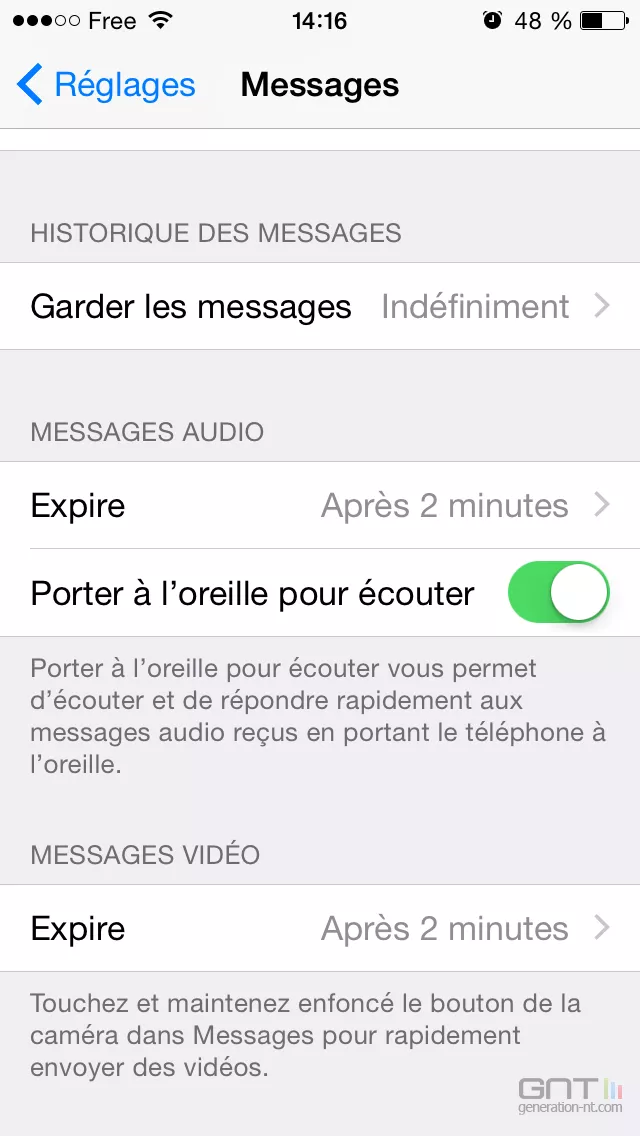 Activer la suppression automatique des messages sur iPhone