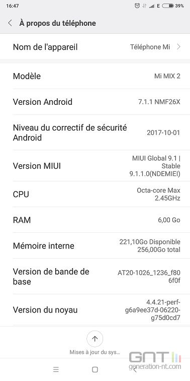 Xiaomi Mi Mix 2 configuration