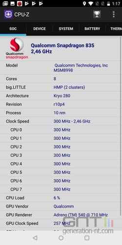 OnePlus 5T CPUZ