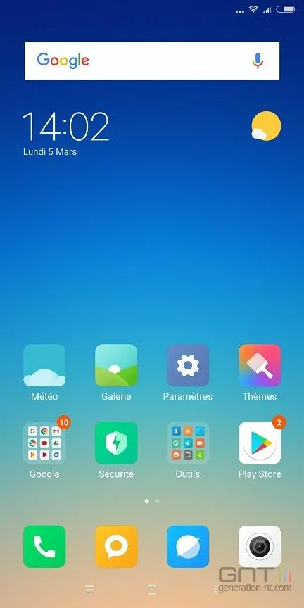 Xiaomi Redmi 5 Plus accueil