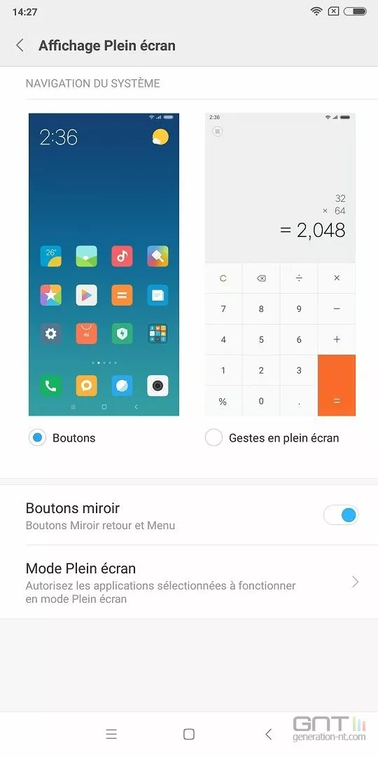 Xiaomi Mi Mix 2S interface gestuelle