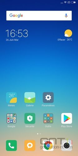 Xiaomi Redmi Note 5 accueil 01