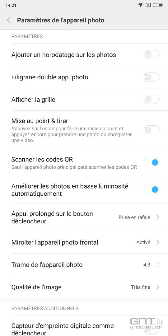 Xiaomi Redmi Note 5 photo reglages