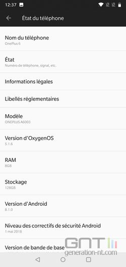 OnePlus 6 configuration