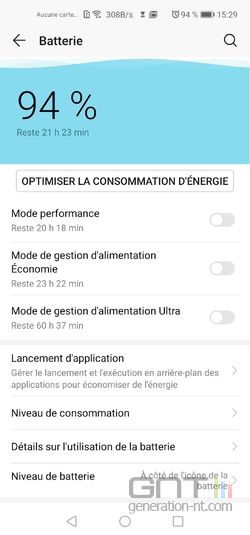 Honor View 20 batterie
