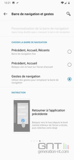 OnePlus 6T interface réglages